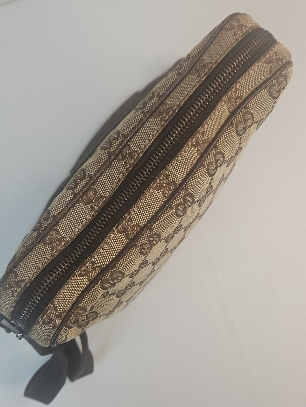 Authentic Gucci GG Supreme Canvas Messenger Crossbody Bag Beige Brown - Picture 7 of 14